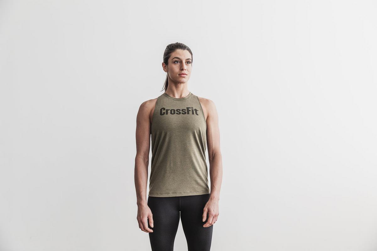 Nobull Crossfit® High-Neck Women's Tank Tops Green | Australia (NI8614)